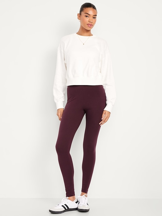View large product image 1 of 3. High-Waisted Jersey Fashion Layering Leggings