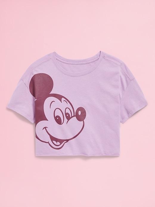 Image number 4 showing, Old Navy x Disney© Cropped Graphic Raw-Edge T-Shirt for Girls