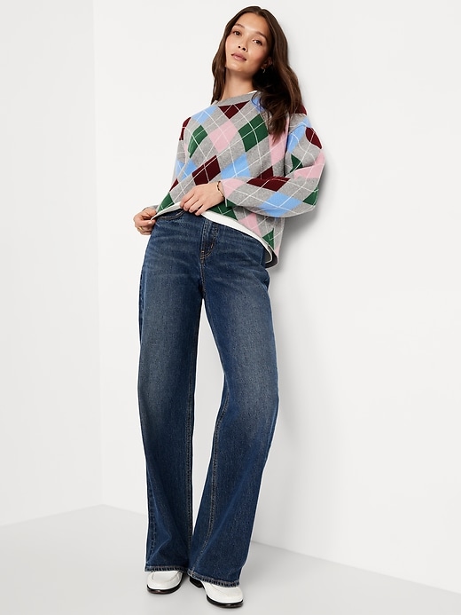 Image number 3 showing, SoSoft Cropped Argyle Sweater