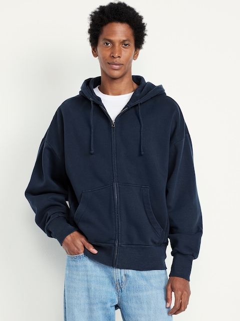 Oversized Heavyweight Zip Hoodie - Blue