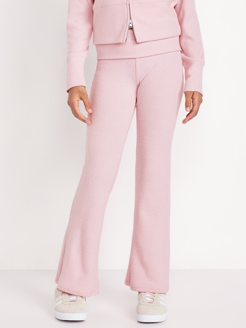 CozePlush Flare-Leg Performance Pants for Girls - Pink