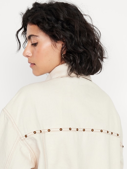 Image number 6 showing, Oversized Studded Jean Jacket