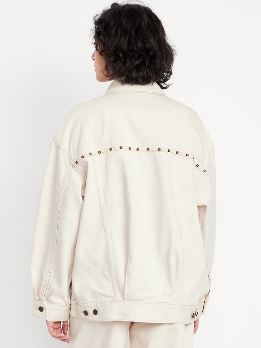 Image number 2 showing, Oversized Studded Jean Jacket
