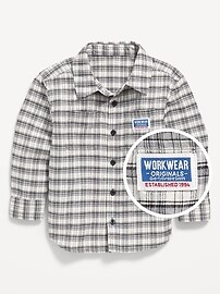 Image number 1 showing, Plaid Flannel Pocket Shirt for Toddler Boys