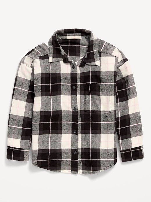 Image number 2 showing, Oversized Long-Sleeve Plaid Flannel Shirt for Girls
