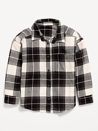 Image number 2 showing, Oversized Long-Sleeve Plaid Flannel Shirt for Girls