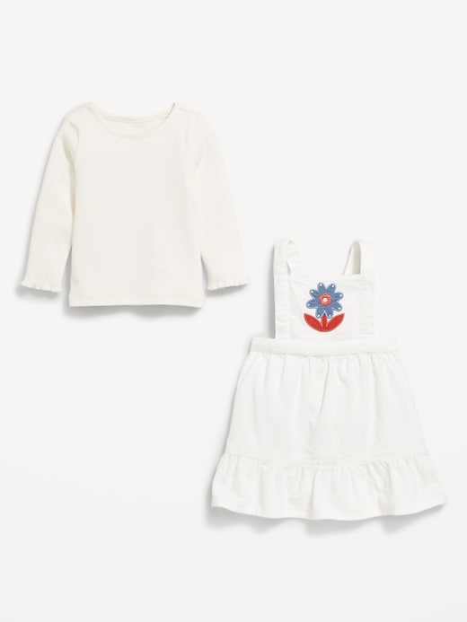 View large product image 2 of 2. Long-Sleeve Ribbed T-Shirt and Corduroy Dress Set for Baby