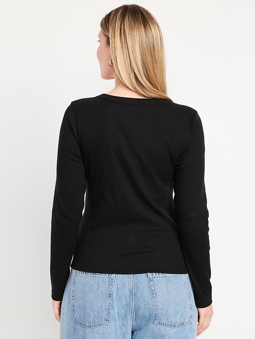 Image number 5 showing, Long-Sleeve Cozy V-Neck Top