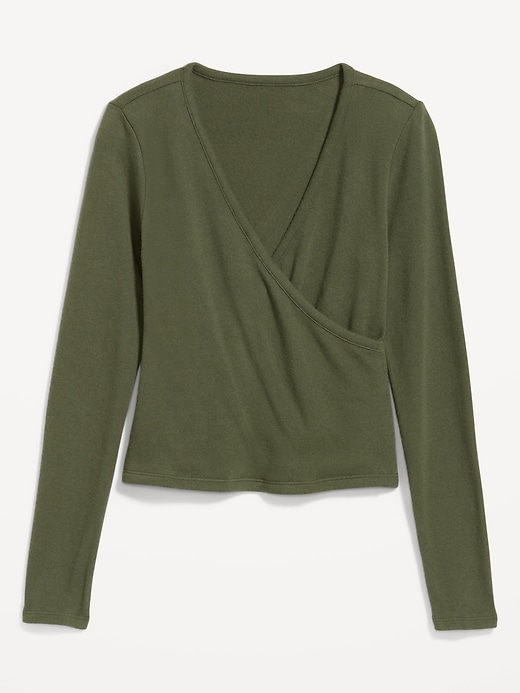 Image number 8 showing, Long-Sleeve Wrap-Front Top