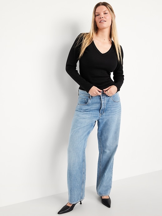 Image number 3 showing, Long-Sleeve Cozy V-Neck Top