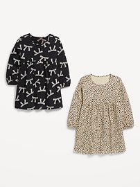 View large product image 3 of 3. Long-Sleeve Fit and Flare Dress 2-Pack for Toddler Girls