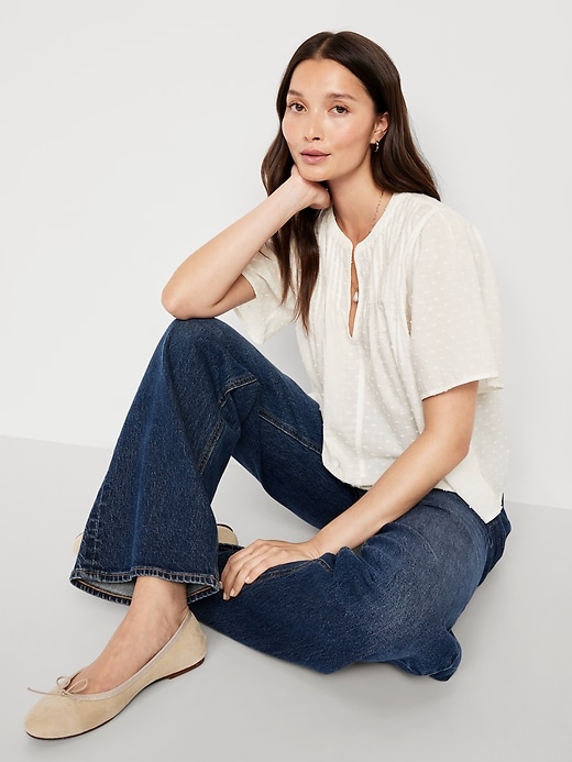 Image number 3 showing, Flutter-Sleeve Swiss Dot Top