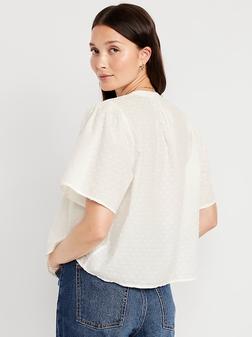 Image number 2 showing, Flutter-Sleeve Swiss Dot Top