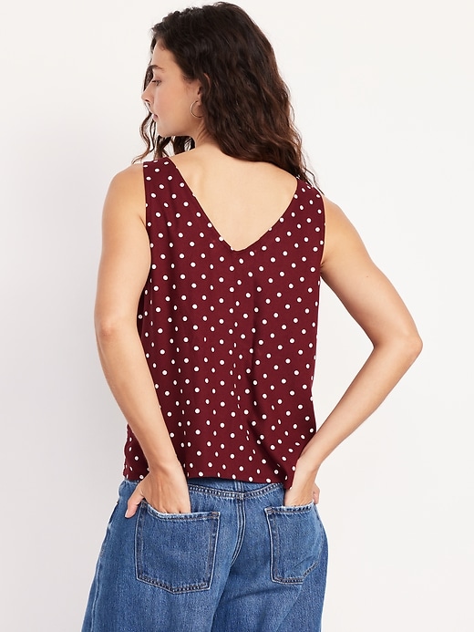 Image number 2 showing, Sleeveless V-Neck Crepe Top