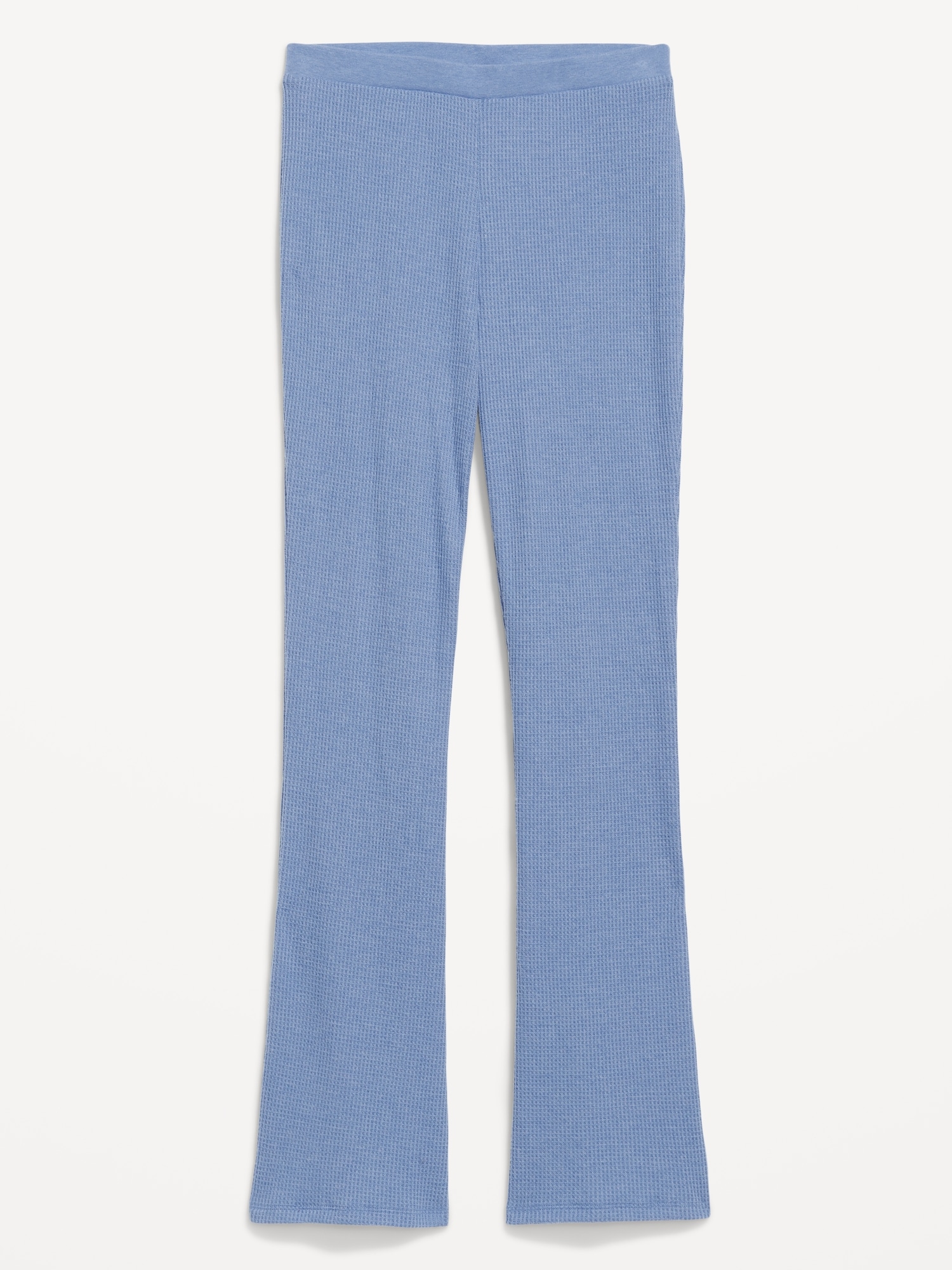 High-Waisted Cozy Waffle Flare Pants