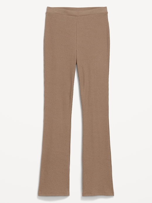Image number 4 showing, High-Waisted Cozy Waffle Flare Pants