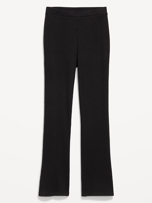 Image number 4 showing, High-Waisted Cozy Waffle Flare Pants