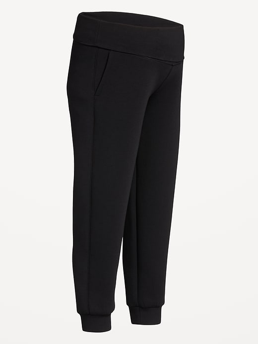 L'image numéro 3 présente Pantalon de jogging en molleton raffiné à taille rabattable de maternité