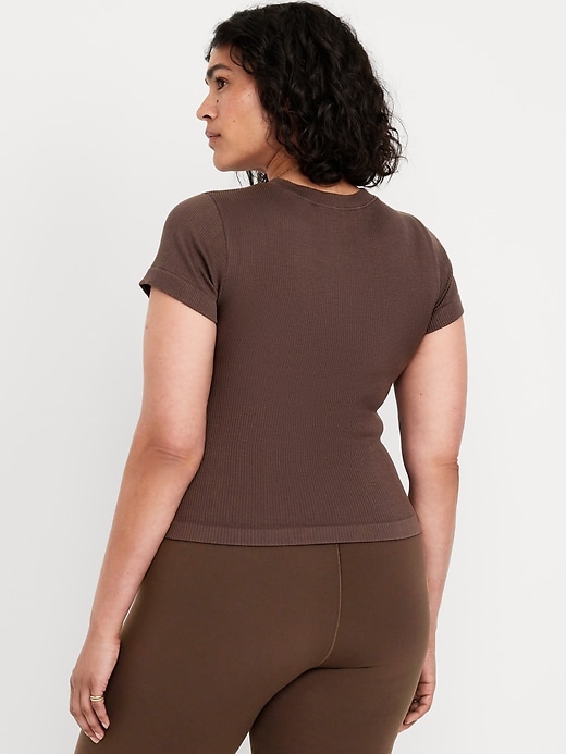 Image number 6 showing, Exhale Seamless Fitted Rib T-Shirt