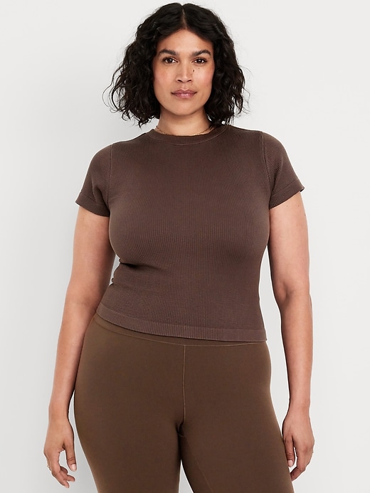 Image number 5 showing, Exhale Seamless Fitted Rib T-Shirt