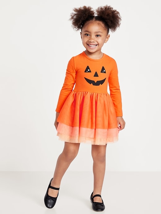 Voir une image plus grande du produit 1 de 2. Robe tutu ajustée et évasée à manches longues pour toute-petite fille