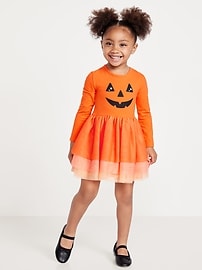 L'image numéro 1 présente Robe tutu ajustée et évasée à manches longues pour toute-petite fille