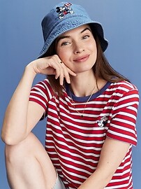 Old Navy X Disney Mickey Mouse Flag Bucket Hat Old Navy x Disney© Mickey Mouse Flag Logo-Graphic Bucket Hat  main image 4