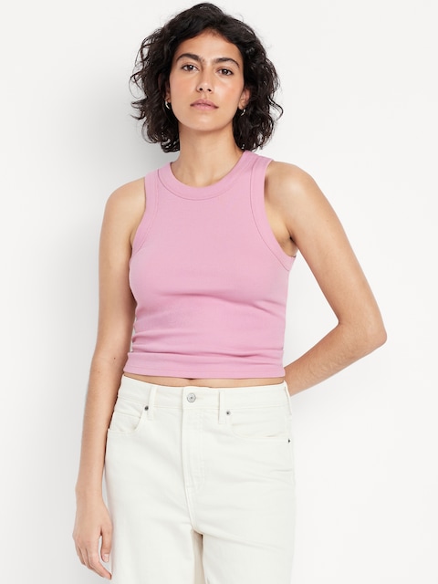 Snug Crop Tank Top - Pink