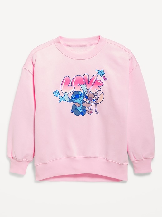 View large product image 1 of 3. Disney© Lilo & Stitch Oversized Graphic Tunic Sweatshirt for Girls