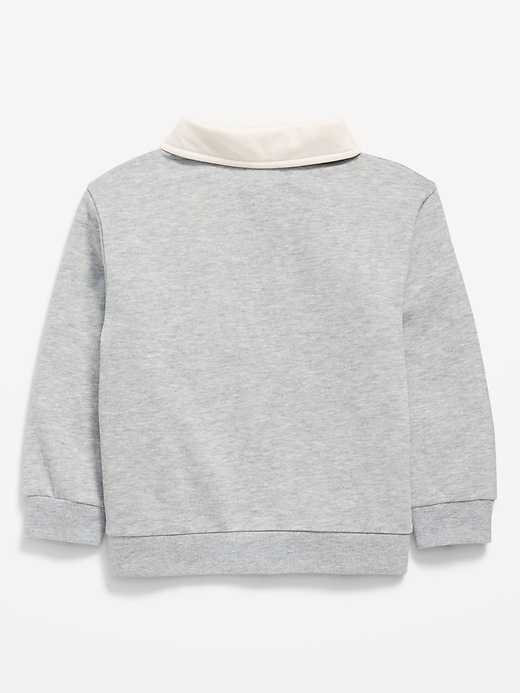Image number 2 showing, Oversized Collared Quarter-Zip Sweatshirt for Toddler Boys