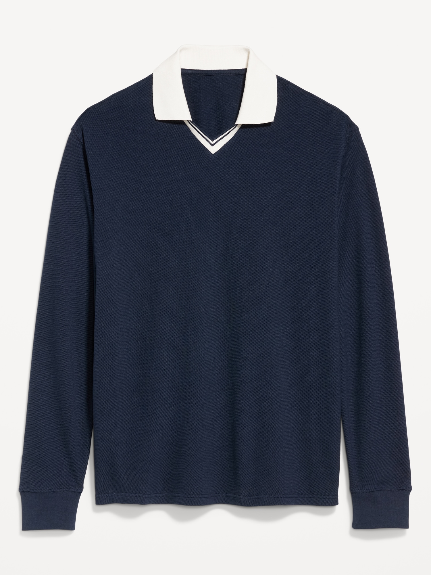 Long-Sleeve V-Neck Polo | Old Navy