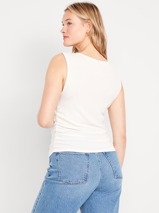 Image number 5 showing, High-Neck Shirred Cropped Top