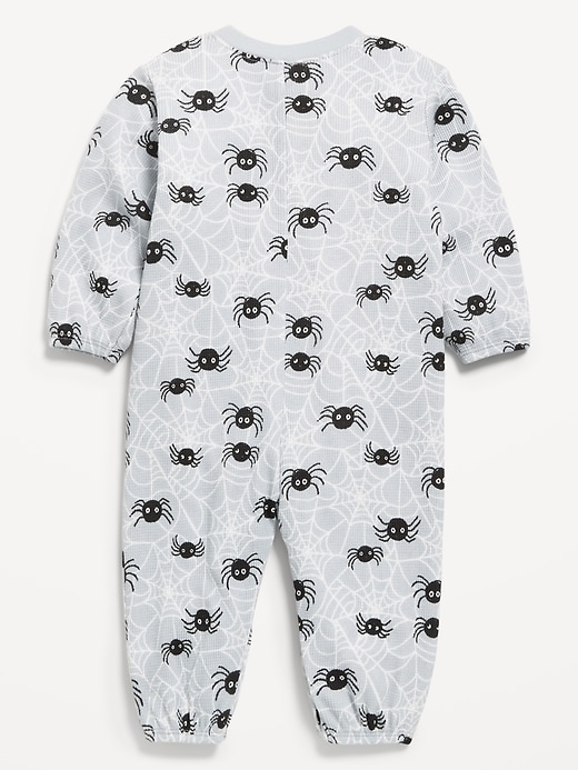 View large product image 2 of 2. Printed Waffle-Knit Henley One-Piece for Baby