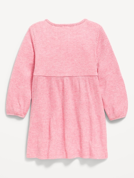 Image number 2 showing, Long-Sleeve Shiny Ribbed Dress for Toddler Girls