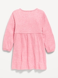 Image number 2 showing, Long-Sleeve Shiny Ribbed Dress for Toddler Girls