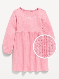 Image number 1 showing, Long-Sleeve Shiny Ribbed Dress for Toddler Girls