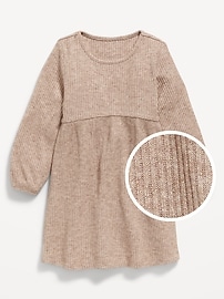Image number 1 showing, Long-Sleeve Shiny Ribbed Dress for Toddler Girls