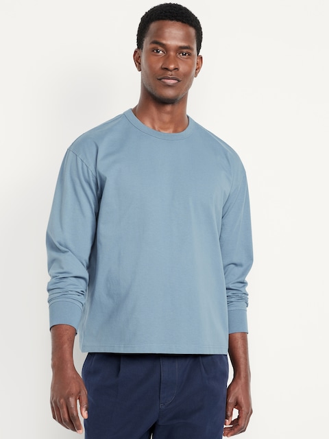 Heavyweight Cropped T-Shirt - Blue