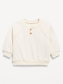 Image number 1 showing, Cozy Long-Sleeve Henley Thermal-Knit Sweatshirt for Baby