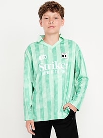 Image number 3 showing, Oversized Long-Sleeve Collared Soccer Top for Boys
