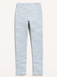 Image number 1 showing, High-Waisted Ribbed Lettuce-Edge Leggings for Girls