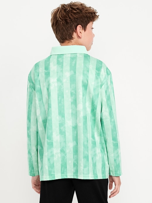 Image number 2 showing, Oversized Long-Sleeve Collared Soccer Top for Boys