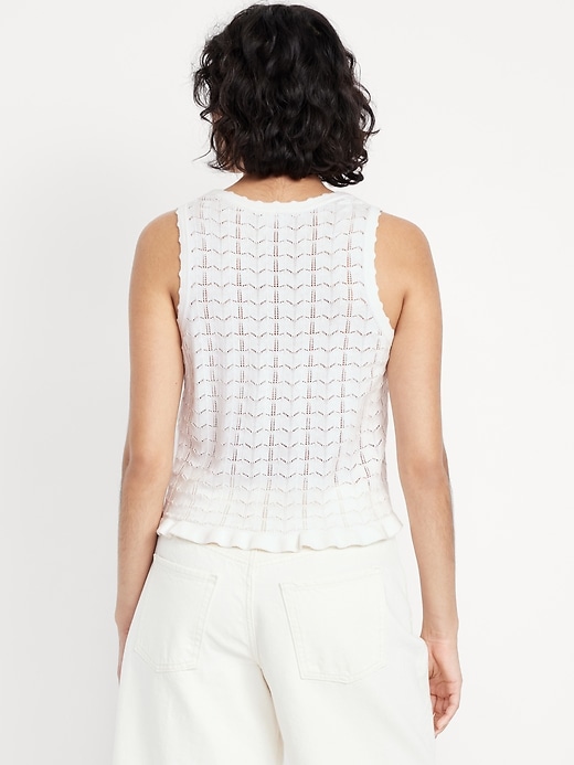 Image number 2 showing, Sleeveless Pointelle Henley Top