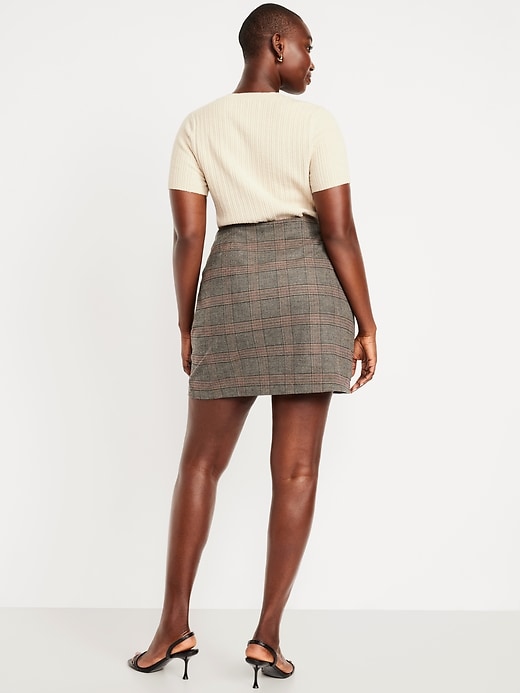 Image number 5 showing, High-Waisted Wrap-Front Mini Skirt