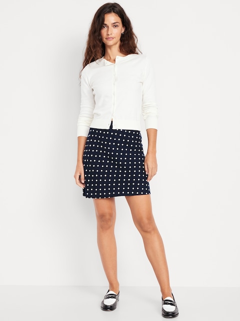 High-Waisted Crepe Mini Skirt