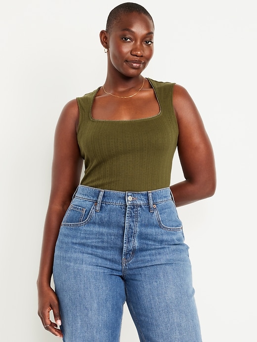 Image number 4 showing, Sleeveless Pointelle Top