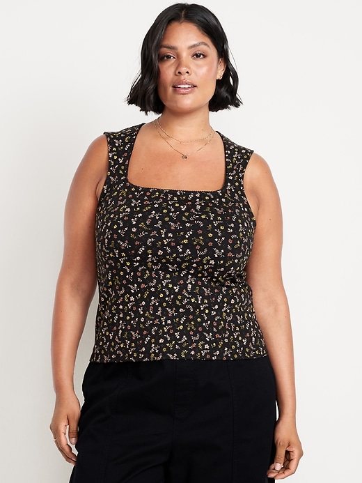 Image number 6 showing, Trapeze-Neck Floral Top