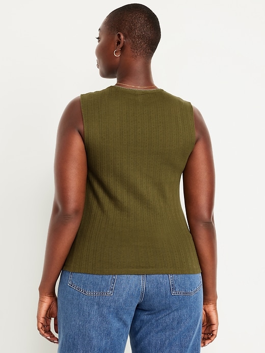 Image number 5 showing, Sleeveless Pointelle Top