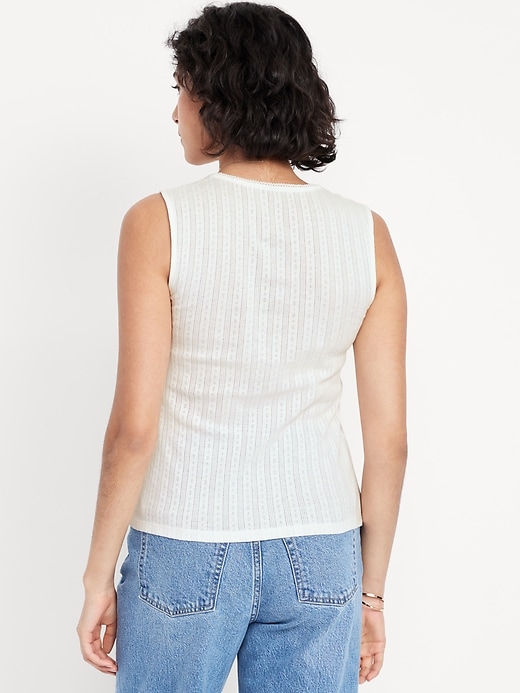 Image number 2 showing, Sleeveless Pointelle Top