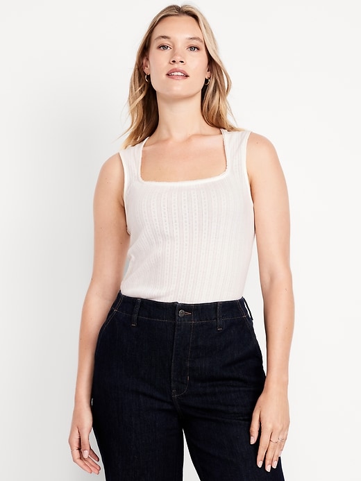 Image number 4 showing, Sleeveless Pointelle Top
